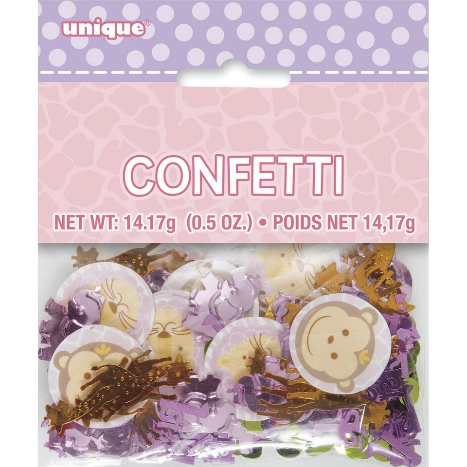 Unique Party Safari 1st Birthday Confetti - Pink/Gold - One Size