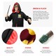 image 2 of Wizard Costume - Robe, Scarf, Glasses & Wand Black | S