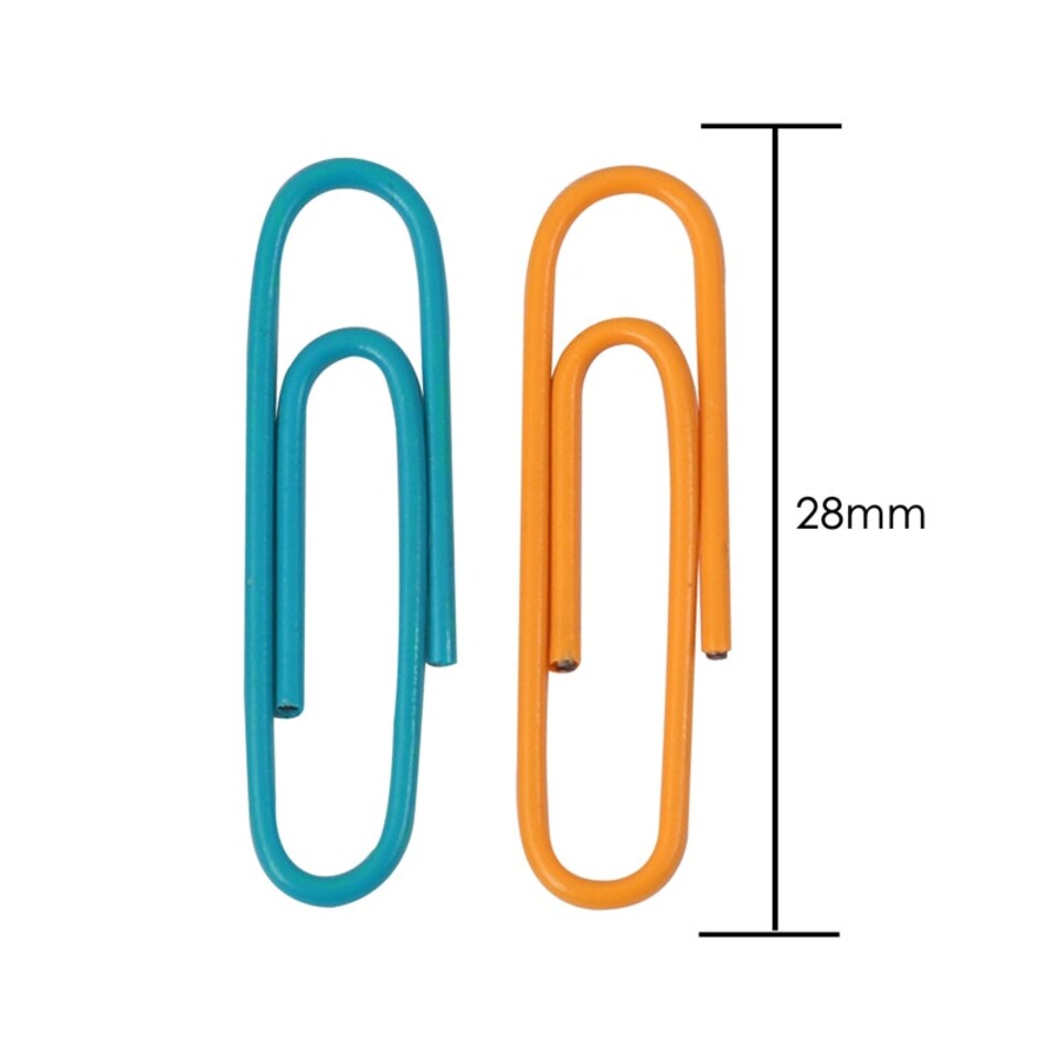 image 1 of Tub of 300 Vinyl Coated Paper Clips 28mm