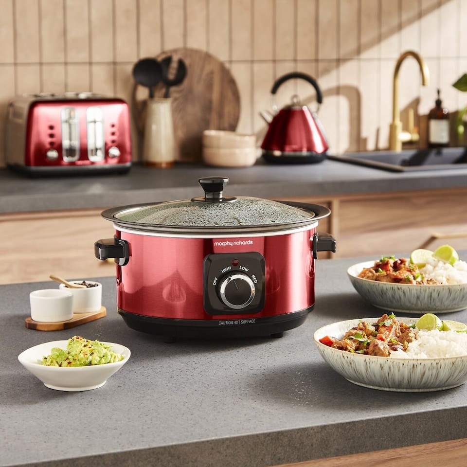 image 1 of Morphy Richards Accents Sear & Stew 3.5L Slow Cooker Red