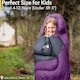 image 2 of Trail Kids Sleeping Bag Mummy Hooded 3 Season Soft Warm 2 Way Zip Boys Girls | Purple | Kids | 1