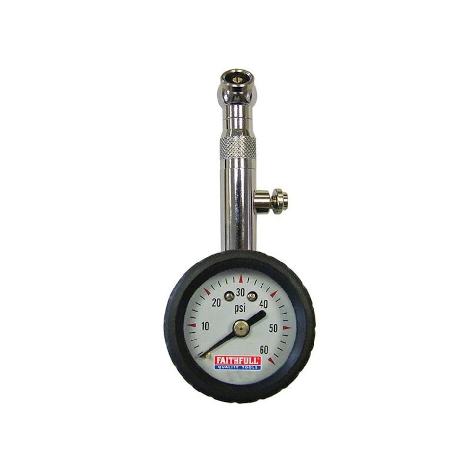 image 1 of Faithfull Tyre Pressure Dial Gauge 60 Psi | Multi | Multi Colour | One Size | 1