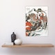 image 4 of Mystical Bird Woman with Flute Vintage Wall Art Print Hokusai 18x24"