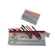 image 1 of Stationery Filled Red Zip 13x5" Pencil Case with Colouring Pencils