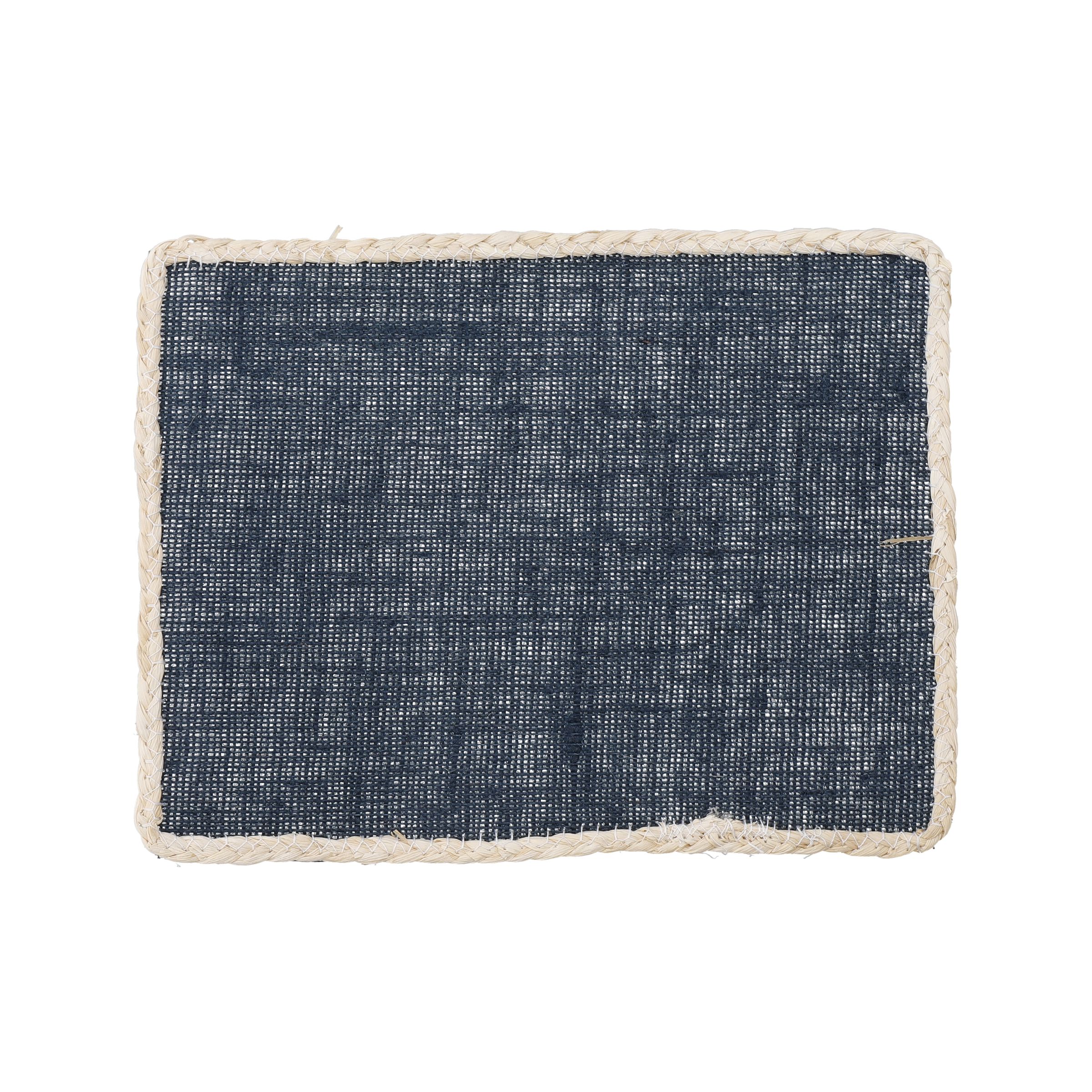 Creative Tops Jute Placemats, Rectangular Blue, 22cm x 19cm, Set of four in Navy | Size: 22 cm x 19 cm