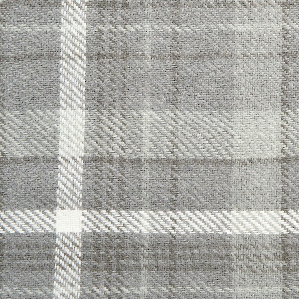 image 1 of OHS Winsford Woven Check Thermal Blackout Lined Eyelet Curtains, 90x90" - Charcoal