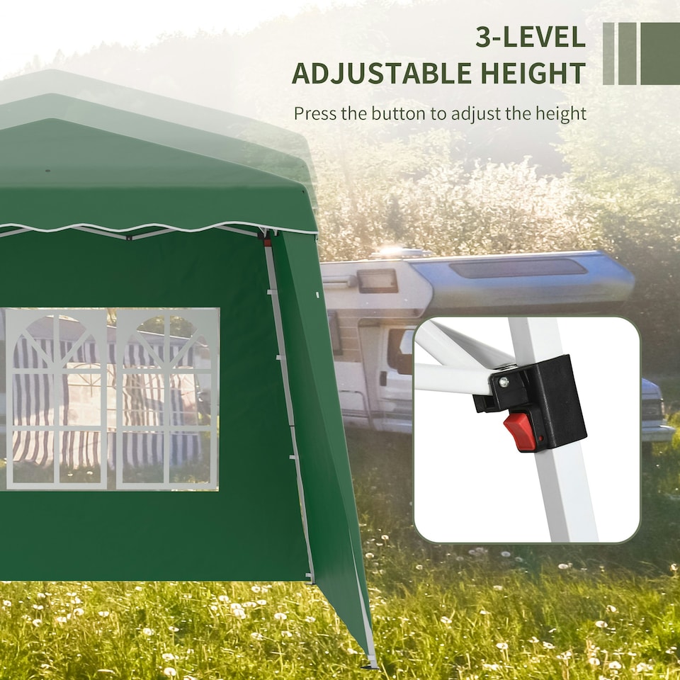 image 1 of Outsunny 2.4 x 2.4m UV50+ Pop Up Gazebo Canopy Tent with Carry Bag, Green