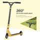 image 4 of HOMCOM Stunt Scooter, 360 degree Entry Level Tricks Scooter with Lightweight Aluminium Deck and ABEC 7 Bearing, For Age 14 older Beginners, Gold Tone