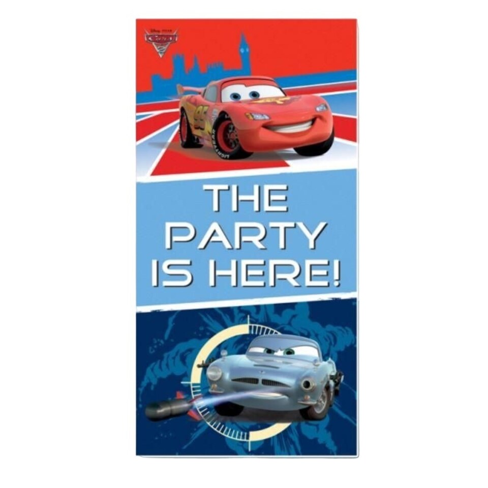 Cars 2 The Party Is Here Door Sign - Multicoloured - One Size