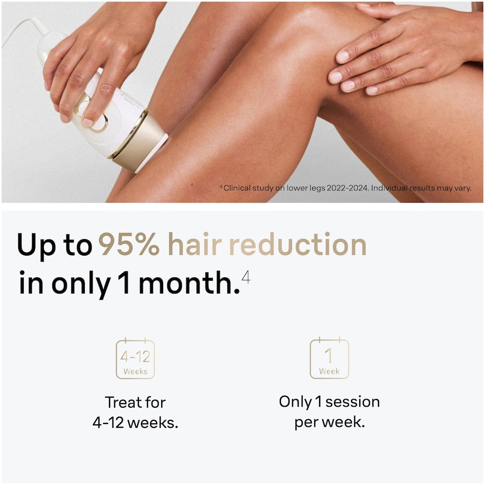 image 1 of Braun IPL Silk-Expert Pro 5, At Home Hair Removal Germanyvice with Pouch, White/Gold, PL5257