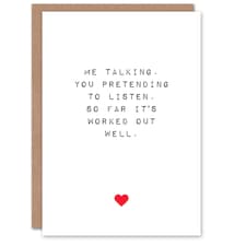 Funny Talking Pretend Listen Anniversary Valentines Day Card