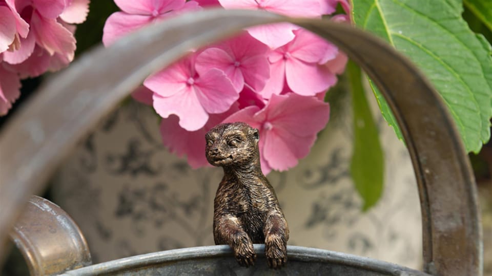 image 1 of Meerkat Plant Pot Hanger - L10.5 x W3.5 x H5 cm | Bronze