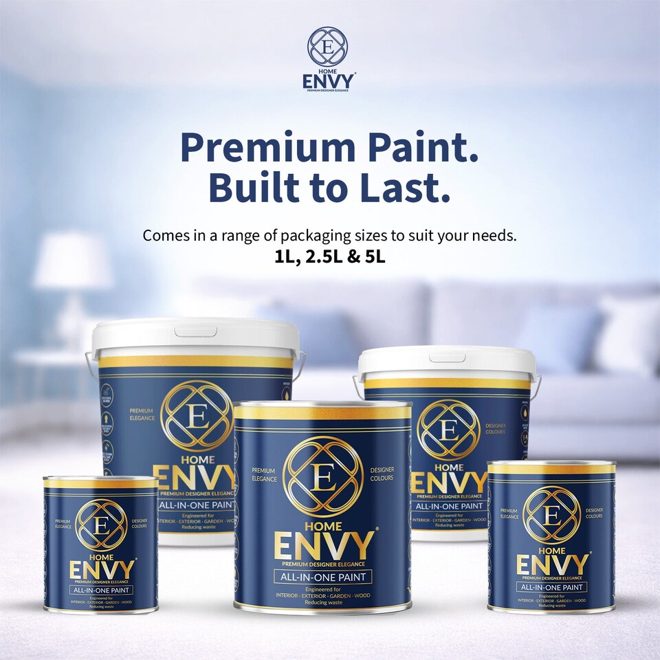 image 1 of ENVY All-in-One Paint - High Coverage Multi Surface Paint for Walls, Wood & Furniture  - All White - 1L - Matt
