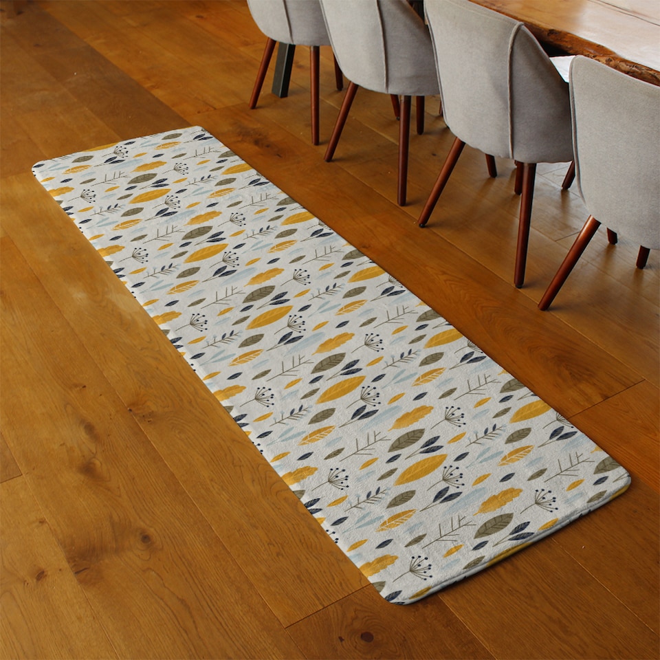 image 1 of Autumn Floral Illustrations Runner Rug | Multi