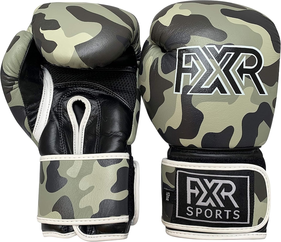image 1 of FXR Sports CAMOUFLAGE BOXING GLOVES 14oz | Green