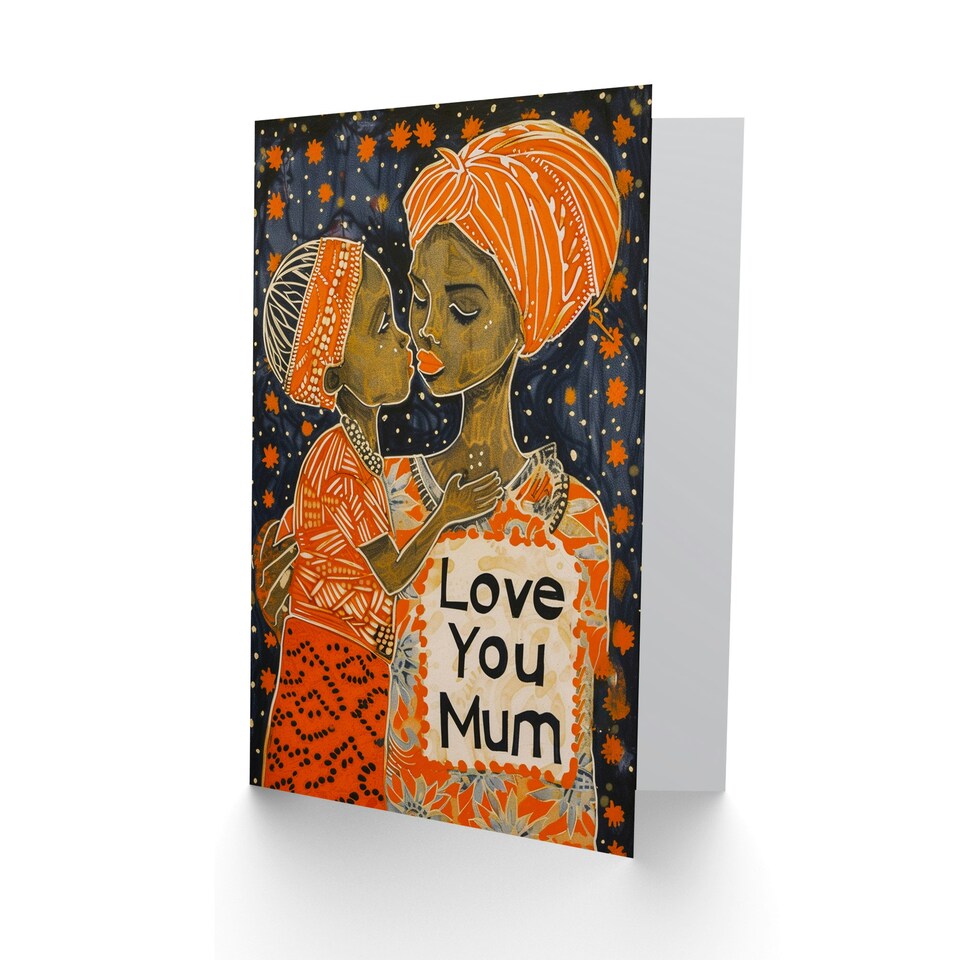 image 1 of Mothers Day Card Love You Kiss Folk Mum Card