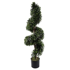 120cm Spiral Buxus Artificial Tree UV Resistant Outdoor Topiary | Green | 4ft