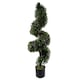 image 1 of 120cm Spiral Buxus Artificial Tree UV Resistant Outdoor Topiary | Green | 4ft