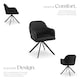 image 3 of Lounge Armchair Living Room Accent Chair 360 Swivel Slim Steel Legs Velvet Fabric | Black | black/black | 6