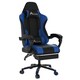 image 1 of Alivio Ergonomic Gaming Chair with Massage Lumbar Cushion & Retractable Footrest, PU Leather Video Game Chair (Blue)