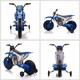 image 8 of HOMCOM Kids Electric Motorbike, 12V Battery Powered Kids Motorbike for Boys and Girls with Training Wheels, Start-up Button, Pedal, for Ages 3-5 Years - Blue