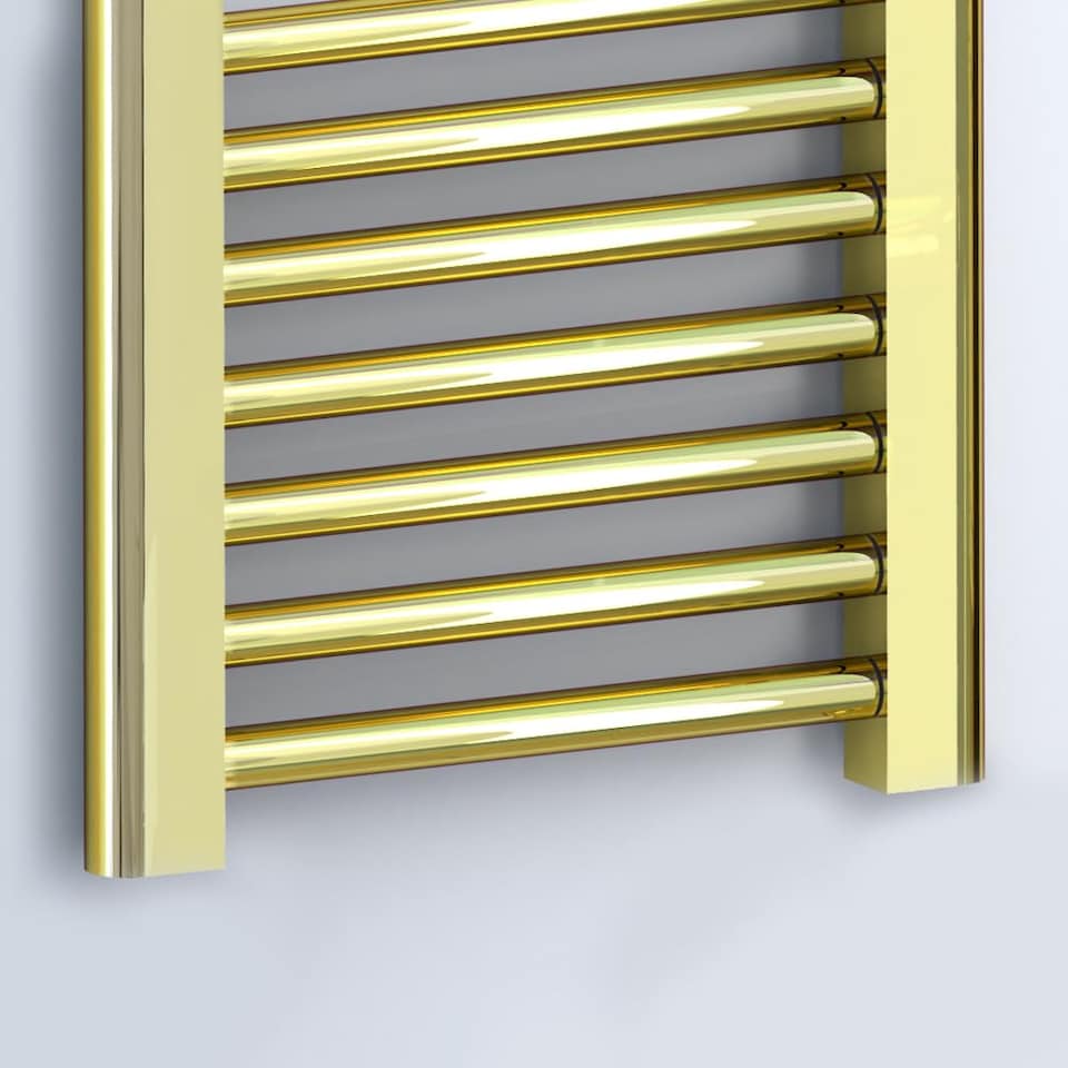 image 1 of 300mm x 900mm Shiny Gold Heated Bathroom Towel Rail Radiator For Central Heating UK