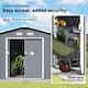 image 4 of Outsunny 13 x 11ft Metal Garden Shed, Outdoor Storage Tool House with Ventilation Slots, Foundation Kit and Lockable Double Doors, Grey