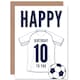 image 1 of Football Strip Kit White Jersey Top 10 Year old Kids 10th Birthday Card