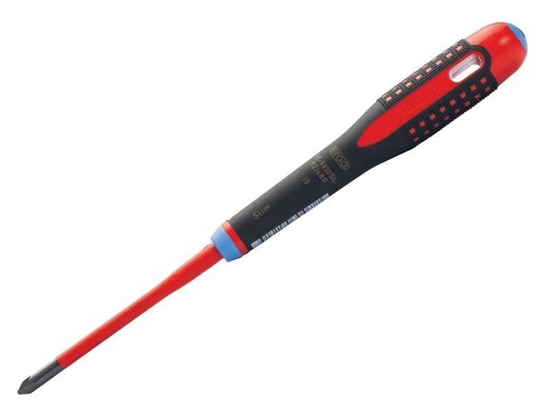 Cacciavite ERG0 1000V Slim PZ1 X 80 Mm – Isolato 1000V, Punta PZ1, Lunghezza 80 Mm, Ideale Per Elettricisti E Lavori Di Precisione