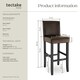 image 6 of Bar Stool - padded backrest, synthetic leather, with footrests - Per Piece Brown