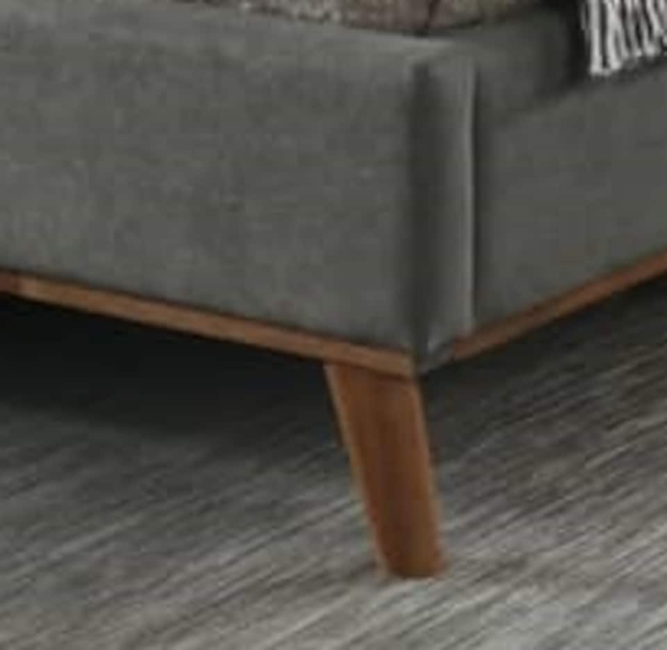image 1 of 4ft6 Double Light Grey Soft Velvet Fabric Upholstered Bed Frame Bedstead