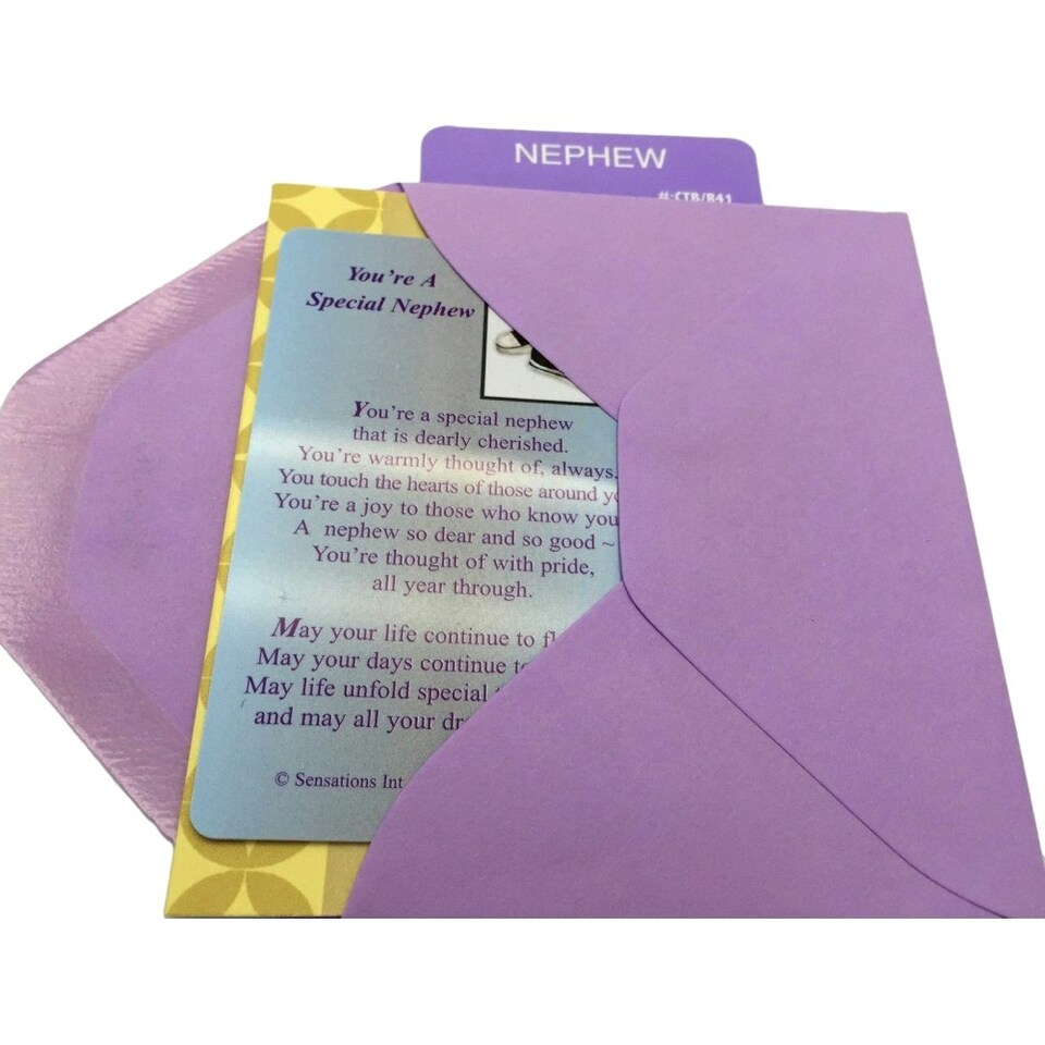 image 1 of You're A Special Nephew Sentimental Keepsake Wallet / Purse Card