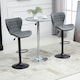 image 2 of HOMCOM Bar Stools Set of 2 Adjustable Height Swivel PU Leather Bar Chairs Grey