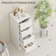 image 3 of HOMCOM 4-Drawer Bathroom Cabinet, Freestanding Narrow Cabinet, White | White