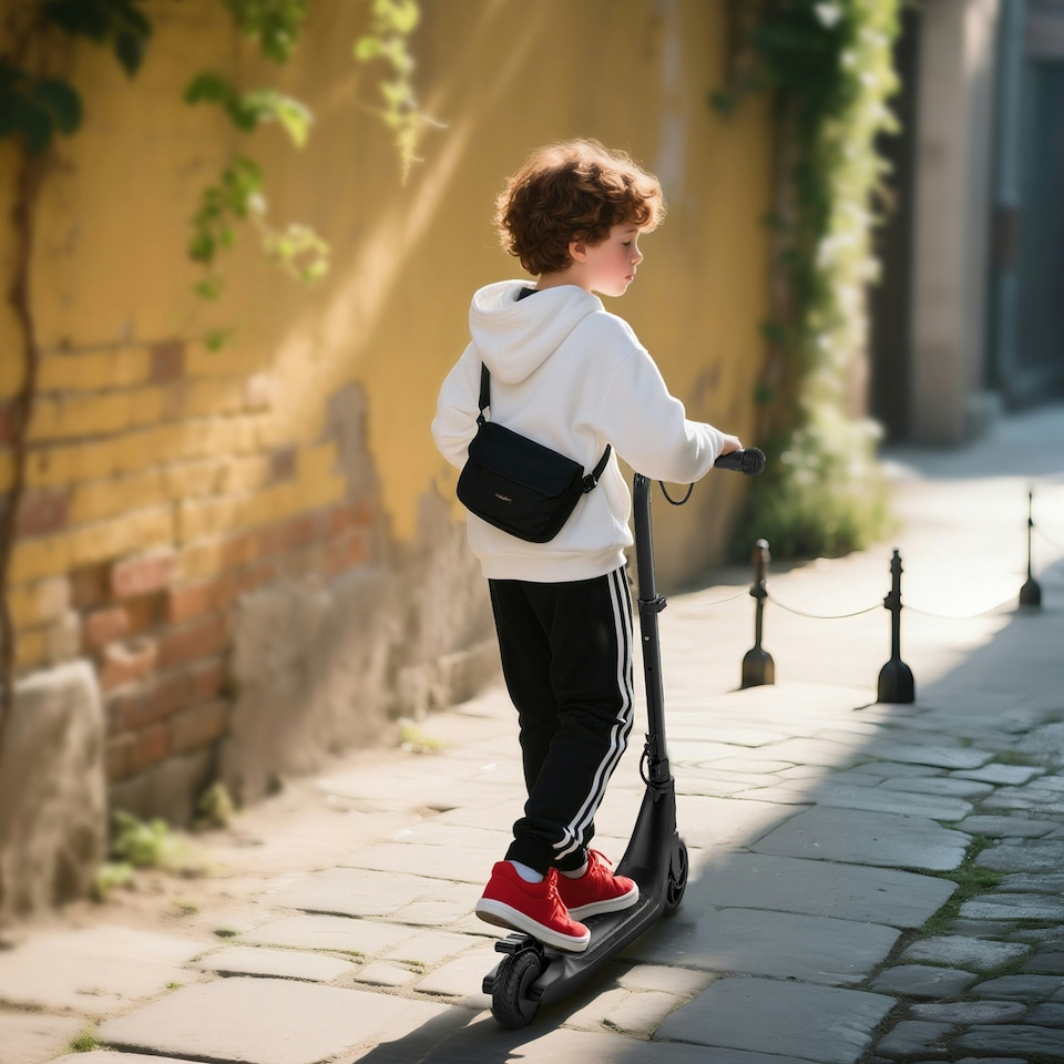 image 1 of HOMCOM 120W Electric Scooter w/ Rear Brake - Black