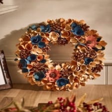 Indoor Midnight Blue Harvest Floral Wreath