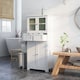 image 5 of COSTWAY Bathroom Storage Cabinet Wood Storage Organizer White