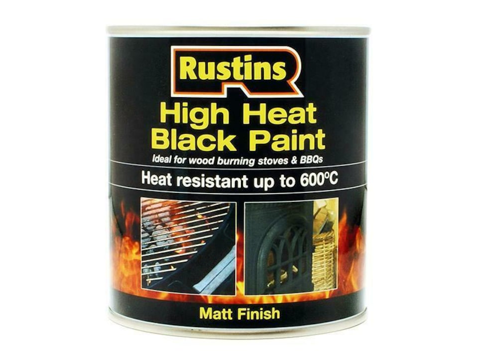 image 1 of Rustins High Heat Paint 600C Black 250Ml - HRBL250