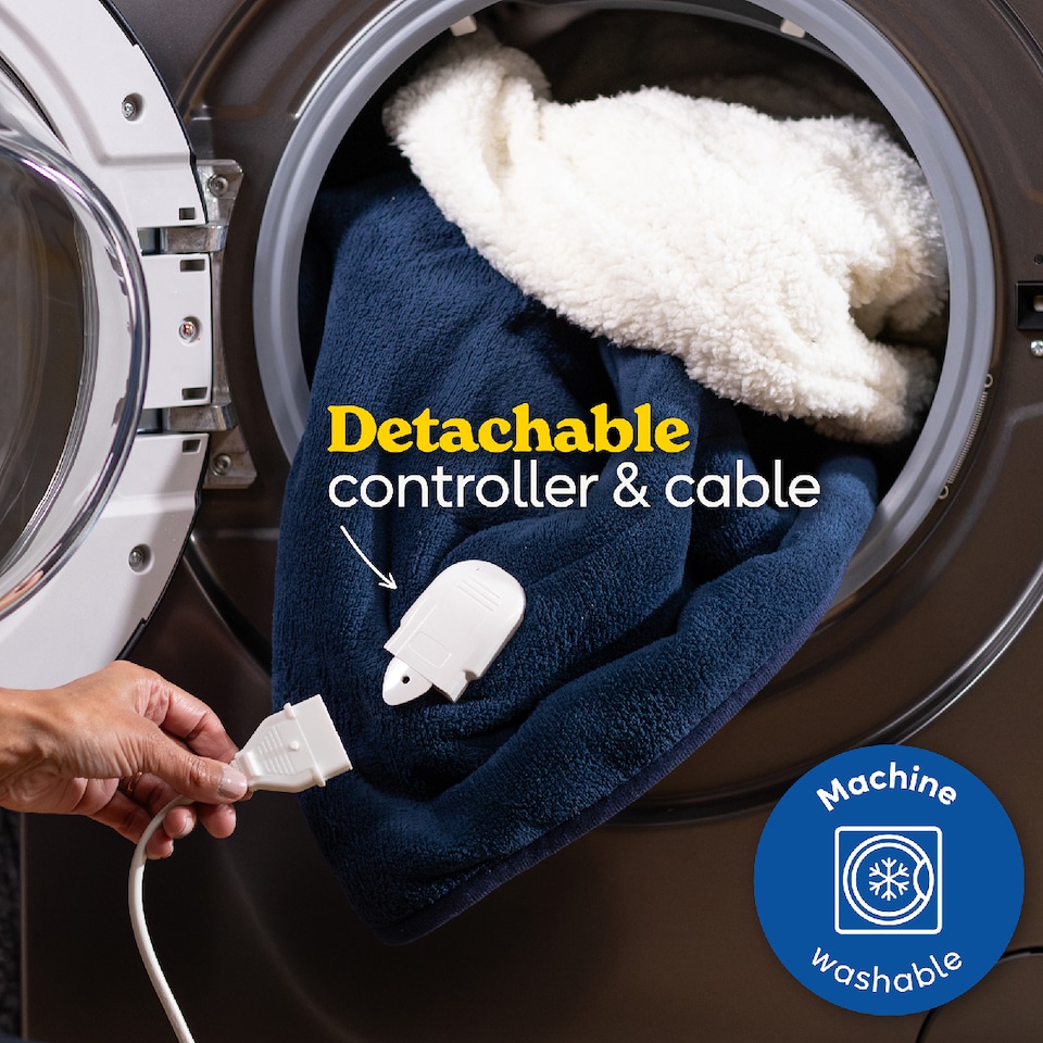 image 1 of Russell Hobbs RHHT1003BLU Electric Blanket Blue Heated Throw Sherpa