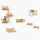 image 1 of COSTWAY 6Pcs Cat Wall Furniture Set Wall Mounted Shelves
