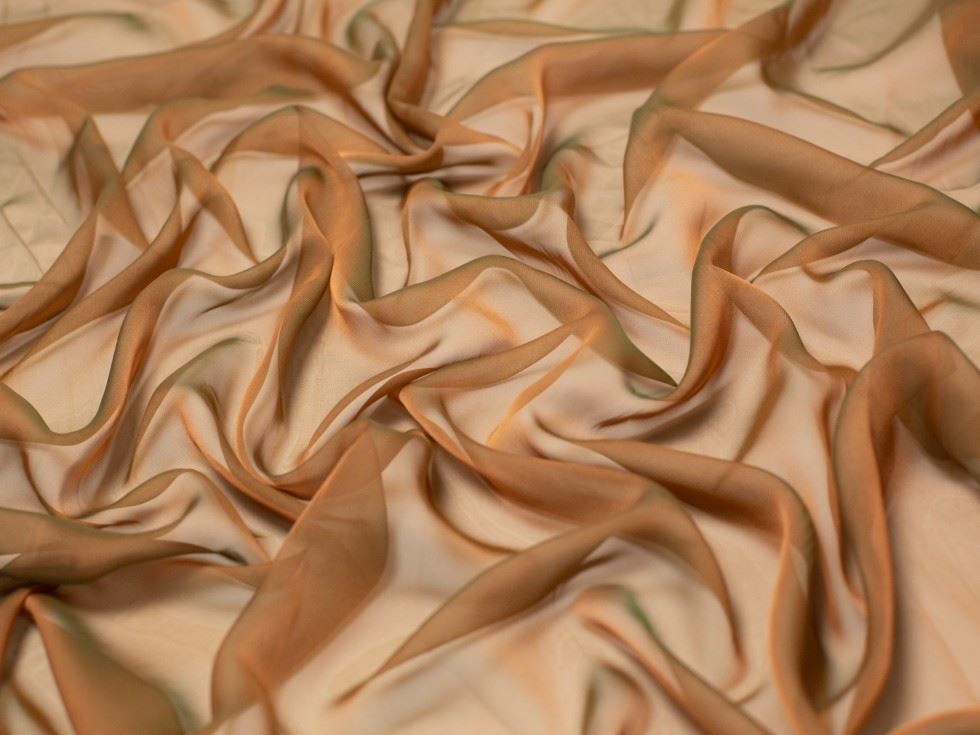 Minerva Core Range Brown Cationic Sheer Chiffon Fabric for Dressmaking, 145cm / 57" Wide - per metre