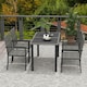 image 6 of Outsunny Rattan Garden Furniture for 4, Dining Table and Chairs, Grey