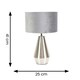 image 3 of ValueLights Jax Brushed Chrome Dimmable Touch Table Lamp with Grey Velvet Drum Shade & LED Bulb