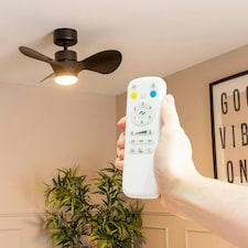 ValueLights 24 Inch Integrated LED Ceiling Fan with Remote Control, 3 Blades, Timer and 6 Speed Functions - Black