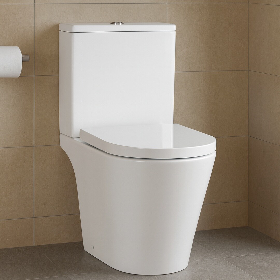 Ferrara Rimless Comfort Height Close Coupled Toilet With Soft Close Seat