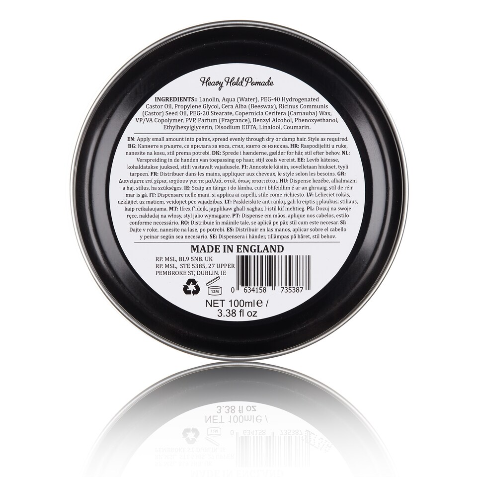 image 1 of Dapper Dan Heavy Hold Pomade 100ml | Black