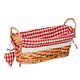 image 1 of Red Gingham Lining Oblong Willow Basket Red