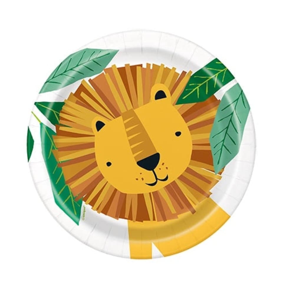 Animal Safari Biodegradable Round Paper Plates 17cm - Pack of 8
