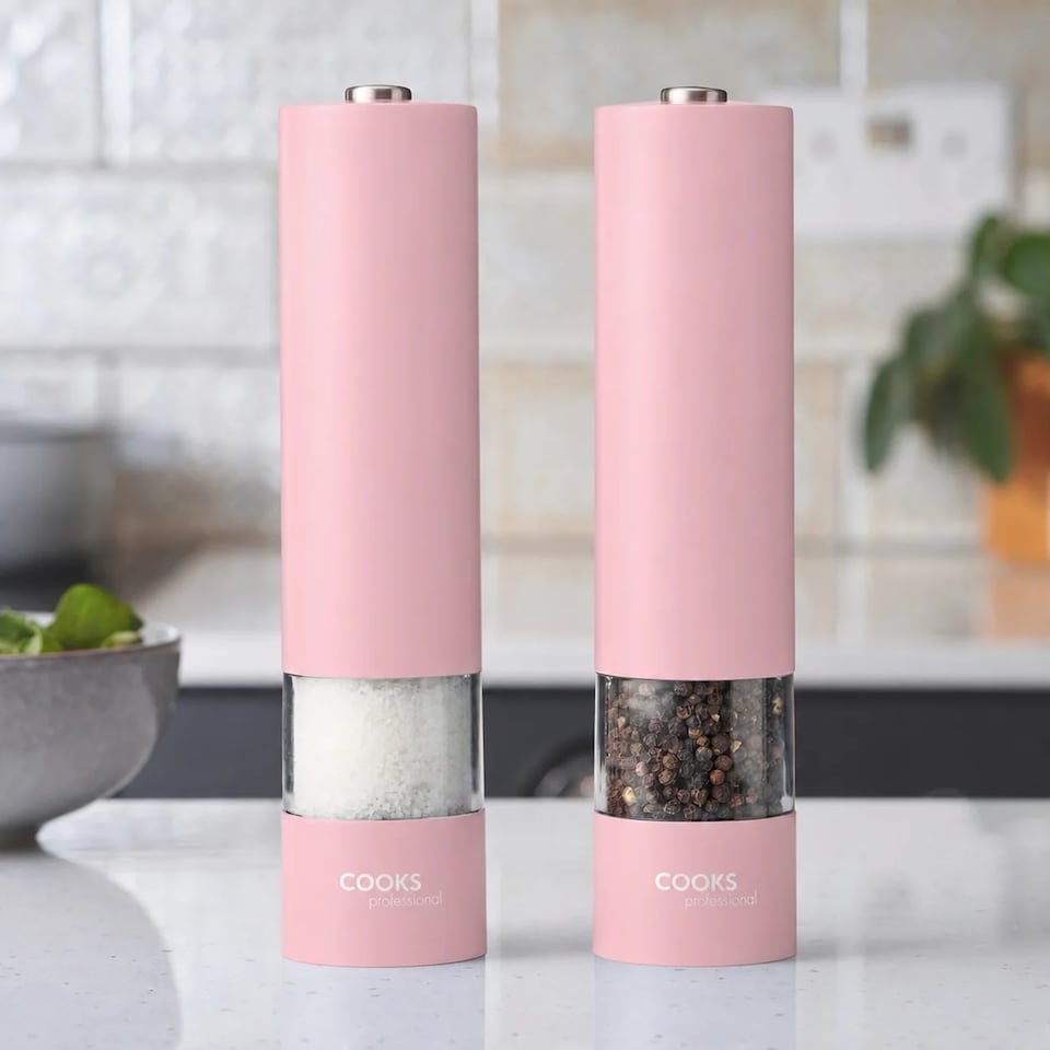 image 1 of Cooks Professional Electric Salt & Pepper Mill - Stainless Steel Automatic Grinder