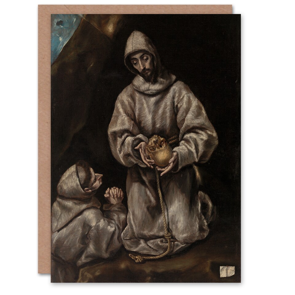 image 1 of El Greco Art Card St Francis and Brother Leo Meditating on Death